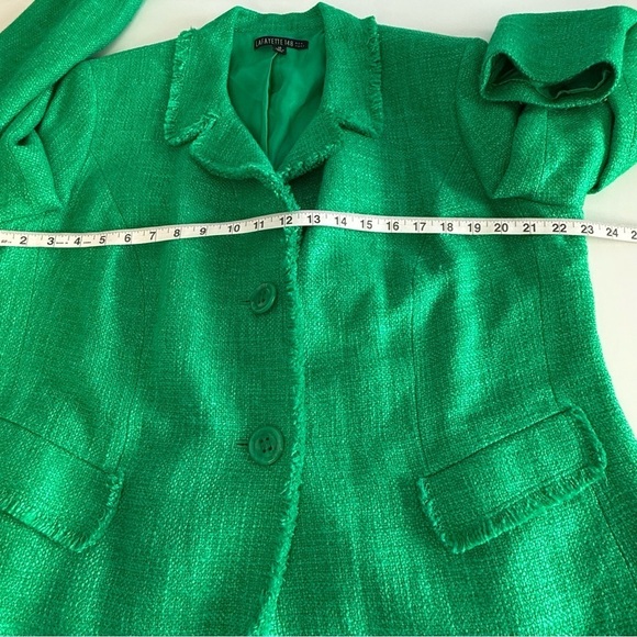 Lafayette 148 Shamrock Tweet Blazer Women Plus Size 14 Preppy Career Formal - Picture 12 of 14